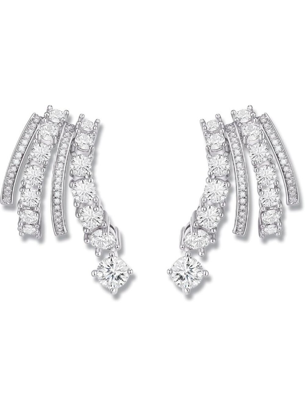 Sparkly 14K Gold Plated Hoop Earrings, Cubic Zirconia Butterfly Huggie Studs